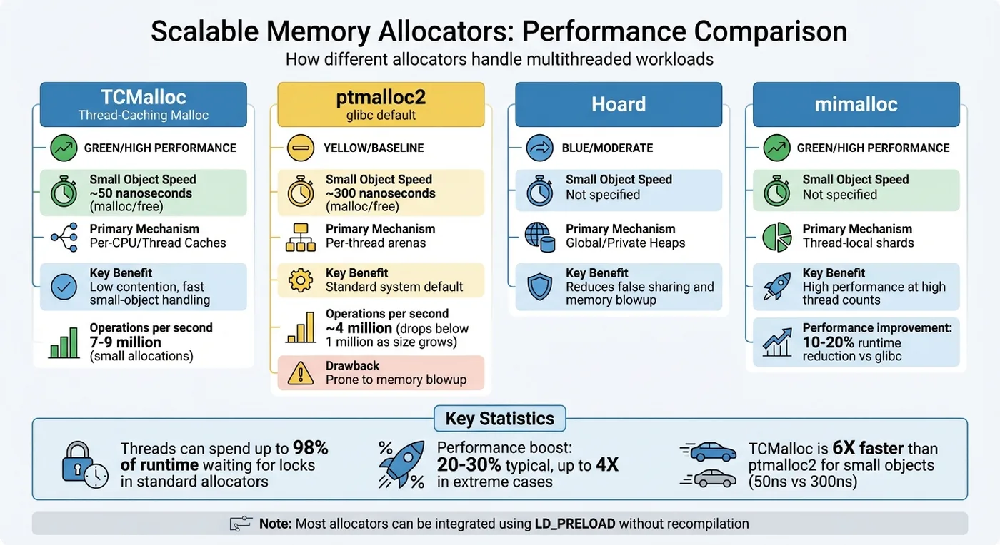 Performance Comparison of Memory Allocators in Multithreaded Applications